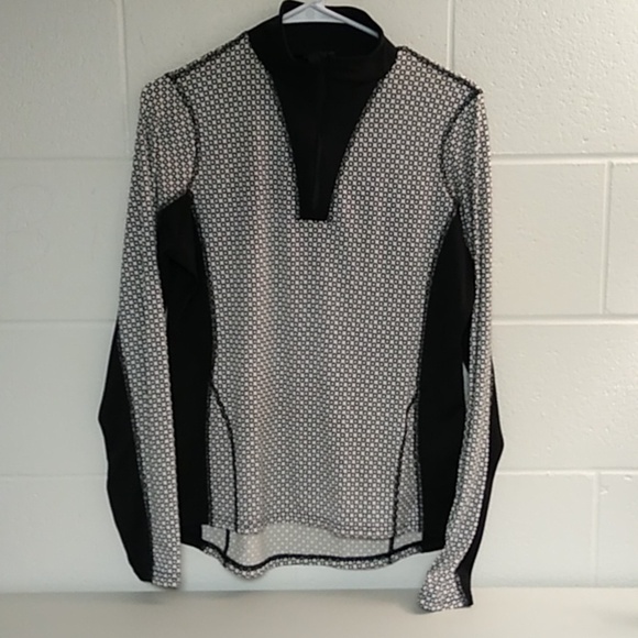 LANDSEND ALTHLETIC SILKY FEEL LIGHTWEIGHT 1/4 ZIP LONGSLEEVE POPOVER SHIRT TOP - Picture 1 of 7